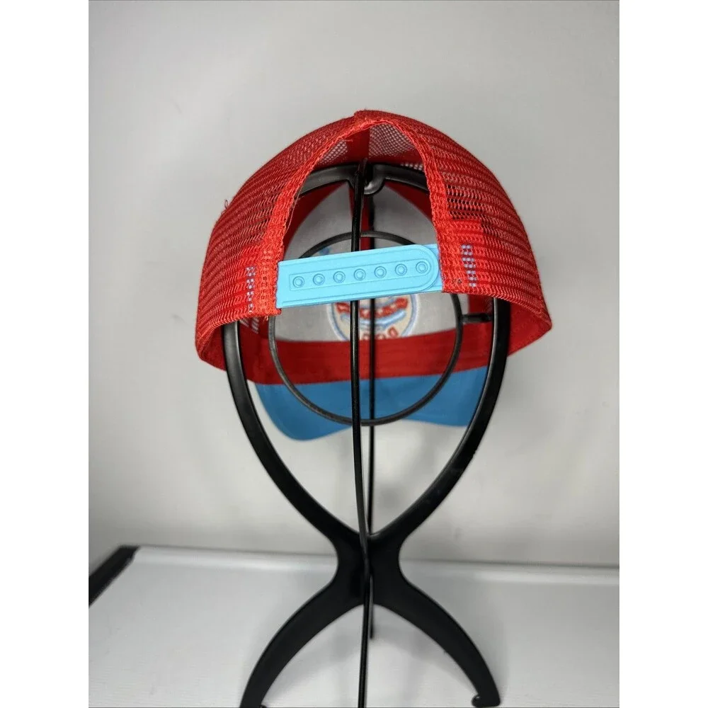 Chicago Dogs Blue & Red Mesh Back Adjustable Baseball Cap Trucker Hat Adult Size